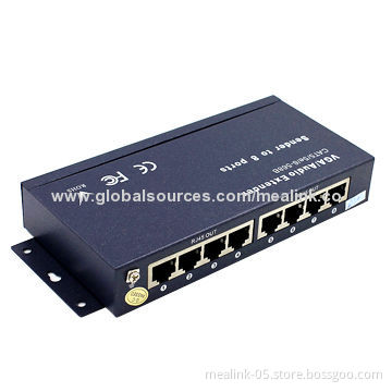 1 to 8 VGA Extender, 100/200/300m Optional, 12V DC Power Supply